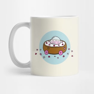 Valentine's Day Donut Car with Heart Sprinkles (Blue) Mug